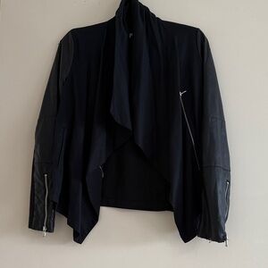 Black blazer with faux leather sleeves size small